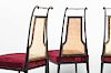 Arturo Pani Red Velvet Dining Chairs Mid Century Mexican Modernist