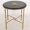 Mexican Modernist Center Table in Brass, Wood and Malachite, Pepe Mendoza