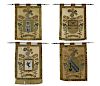 Group of 4 Hand Woven Family Crest Tapestries