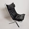 Mid-Century Modern Falcon Chair & Ottoman in Chrome Frame by Sigurd Ressell