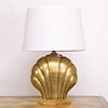 Hollywood Regency Sea Shell Table Lamp in Brass