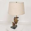 Hollywood Regency Rooster Bronze Sculpture Table Lamp