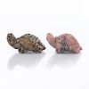PAIR OF NATIVE AMERICAN CARVED STONE TURTLE FETISHES