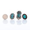 3 NATIVE AMERICAN TURQUOISE RINGS
