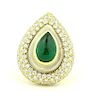 18K 3.00ct Emerald And 5.00ct Diamond Ring