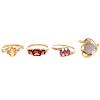 A Collection of Ladies Gemstone Rings in Gold