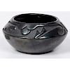 Rose Cata Gonzales (Ohkay Owingeh, 1900-1989) Carved Blackware Pottery Bowl