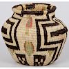 Wounaan Pictorial Polychrom Basket, Deaccessioned From the Hopewell Museum, Hopewell, NJ