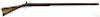 Pennsylvania full stock flintlock long rifle, approximately .60 caliber, with brass furniture