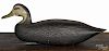 New Jersey carved and painted black duck decoy, mid 20th c., 16 1/2'' l.