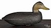 New Jersey carved and painted black duck decoy, mid 20th c., 15 1/2'' l.