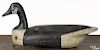 New Jersey carved and painted Canada goose decoy, early 20th c., 22'' l.