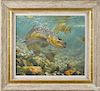 Mark Susinno (American 20th c.), acrylic on board, titled Duped Brown trout, signed and dated