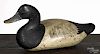 Upper Chesapeake Bay carved and painted bluebill duck decoy, early/mid 20th c., 14'' l.