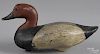 Maryland carved and painted canvasback duck decoy, early/mid 20th c.
