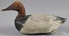 Upper Chesapeake Bay carved and painted canvasback duck decoy, early/mid 20th c.