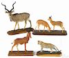 Four Louis Paul Jonas Studios composition sculptures of animals, to include reedbucks, signed