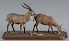 Louis Paul Jonas Studios composition sculpture of waterbuck, signed and dated 4/80, 9'' h., 16'' w.