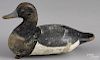 Chesapeake Bay carved and painted bluebill duck decoy, mid 20th c., 12 1/2'' l.