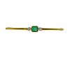 14K Gold Diamond Emerald Brooch Pin