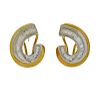 Platinum 18K Gold Diamond Swirl Earrings