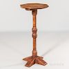 Red-painted Octagonal-top Cross-base Candlestand