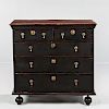 Black-painted Ball-foot Chest of Drawers