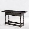 Black-painted and Turned Hall Table