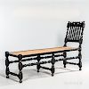 Small Black-painted and Paint-decorated Daybed