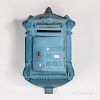 Cast Iron and Blue-painted Mailbox