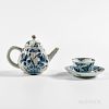 Export Porcelain Teapot, Tea Bowl, and Saucer