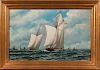 Antonio Nicolo Gasparo Jacobsen (Danish/American, 1850-1921)  The Schooner Yachts Dauntless
