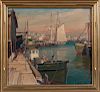 Emile Albert Gruppe (Massachusetts, 1896-1978)  Wharf Scene