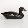Carved and Painted Black Duck Decoy