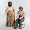Pair of Papier-mache, Cotton, and Cloth Figures of African Americans