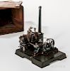 Early Marklin Model Steam Engine on Platform with Original Box