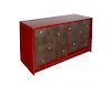 Tommi Parzinger Manner Red-Lacquered Cabinet