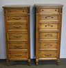Pair of Vintage Multi Drawer Chests. 1 with Secret