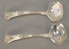 Pair of English silver ladles, lg. 7 1/2 in., troy ounces: 7.7.