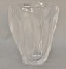 Large Lalique crystal ingrid vase having frosted and clear glass. Ht. 10 1/2 in.