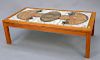 Danish Ox Art tile top coffee table, marked Ox Art 76, height 17 inches, top 29" x 53"