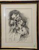 Philip Howard Evergood (1901 - 1973), lithograph, Family, signed in pencil. sight size 24" x 18 3/4".