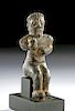 Mesopotamian Bronze Seated Male Figure Holding Cup