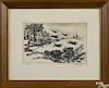 Alexander Stern (American 1904-1994), signed etching, titled Quail, 6 1/2'' x 9 1/2''.