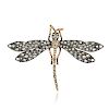 Antique Rose-Cut Diamond Dragonfly Pin