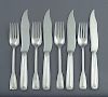 Tiffany Sterling Silver Fish Knives and Forks