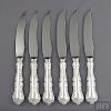Set of 6 Birks Louis XV Sterling Steak Knives