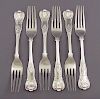 Set of 6 Kings Pattern Silver Table Forks