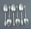 Six French Sterling Silver Dessert Spoons