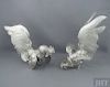 Pair of Silver Fighting Cocks